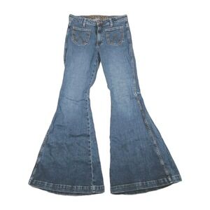Wrangler Jeans Women's Size 27x34 High Rise Flare Leg Blue Western Retro Stretch